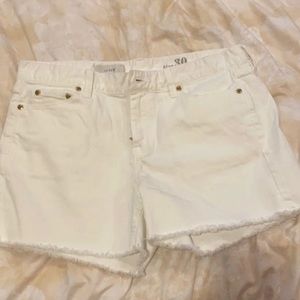 White J.Crew Cutoff Shorts